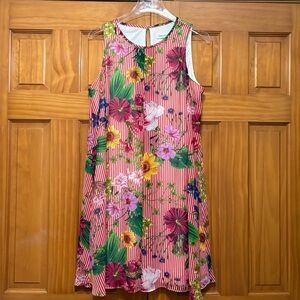 Calvin Klein Pink and Green Sleeveless Sundress